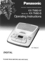 Panasonic KXTM80W KXTM80B User Guide