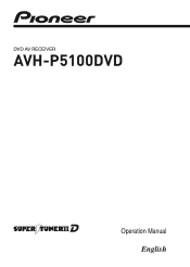 Pioneer AVH-P5100DVD Owner's Manual