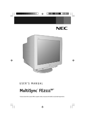 NEC FE2111SB MultiSync FE2111SB User's Manual