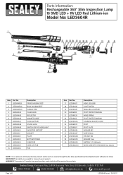 Sealey LED3604R Parts Diagram