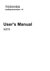 Toshiba X870 PSPLXC-02500F Users Manual Canada; English