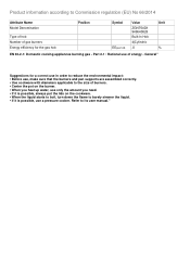 Zanussi ZGNT640X Product information sheet