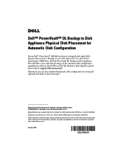 Dell PowerVault DL2000 Physical Disk Placement for Automatic Disk Configuration