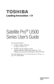 Toshiba Satellite Pro U500-S1322 User Guide