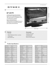 Dynex DX-46L262A12 Information Brochure (English)