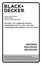 Black & Decker BSV2020P Instruction Manual
