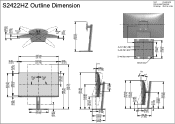 Dell S2422HZ Monitor Outline Dimension