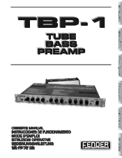 Fender TBP-1 Tube Bass Pre-Amp Owners Manual