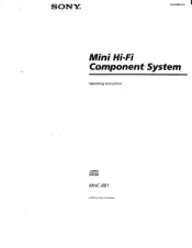 Sony MHC-881 Operating Instructions