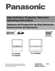 Panasonic PT53XD64J PT47XD64 User Guide