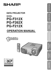 Sharp PG-F212X-L PG-F312X, PG-F262X, PG-F212X Operation Manual