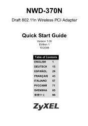 ZyXEL NWD-370N Quick Start Guide