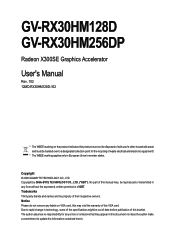 Gigabyte GV-RX30HM256DP Manual