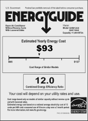Haier QHC12AX Energy Guide