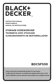 Black & Decker BDCSFS30C Instruction Manual