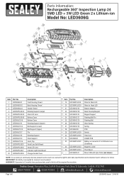 Sealey LED3606G Parts Diagram