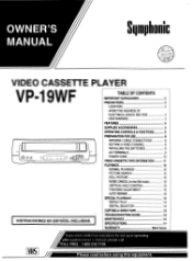 Symphonic VP19WF Owner's Manual