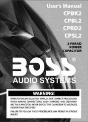 Boss Audio CPBK2 User Manual in English