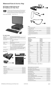 HP MultiSeat ms6000 Illustrated Parts & Service Map: HP Multiseat 6000 Desktop and HP MultiSeat t100 Thin Client