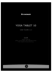 Lenovo Yoga 10 (English) User Guide (WLAN/3G) - Yoga Tablet 10