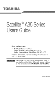 Toshiba Satellite A35-S1593 Satellite A35 Users Guide (PDF)