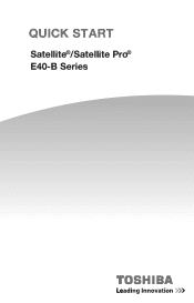 Toshiba Satellite E45T Satellite E40-B Quick Start Guide