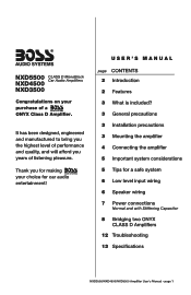 Boss Audio NXD4500 User Manual in English