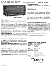 Carvin RX800 Instruction Manual