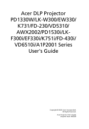 Acer PD1330W User Manual