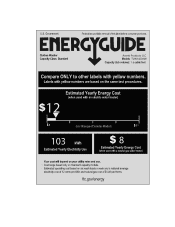 Avanti TLW16D0W Energy Guide Label
