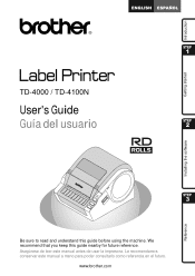 Brother International TD-4000 Users Manual - English and Spanish