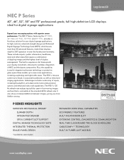 NEC P462 P Series Specification Brochure