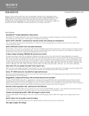Sony HDR-AS30V Marketing Specifications (Camera Only)