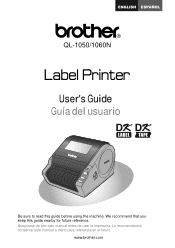 Brother International &trade; QL-1060N Users Manual - English and Spanish