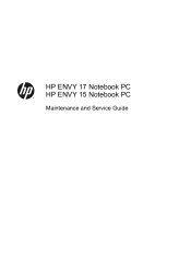 HP ENVY 17-k011nr HP ENVY 17 Notebook PC HP ENVY 15 Notebook PC - Maintenance and Service Guide