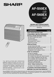 Sharp AF-S60EX AFS50EX|AFS60EX Operation Manual