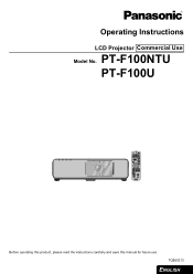 Panasonic PTF100U PTF100NTU User Guide