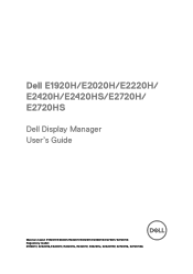 Dell E2220H Display Manager Users Guide