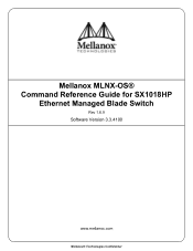 HP Mellanox SX1018 Mellanox MLNX-OS®Command Reference Guide for SX1018HP Ethernet Managed Blade Switch
