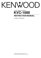 Kenwood KVC-1000 User Manual