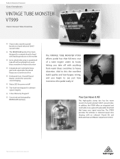 Behringer VT999 Product Information Document