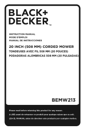 Black & Decker BEMW213 Instruction Manual