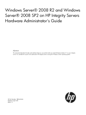 HP BL860c Windows Server 2008 R2 and Windows Server 2008 SP2 on HP Integrity Servers Hardware Administrator's Guide v7.1