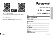 Panasonic SC-MAX670 SC-MAX670 Owner's Manual (Multi Language)