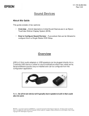 Epson TrueOrder KDS Epson TrueOrder KDS Sound Devices - Quick User Manual