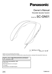 Panasonic SC-GN01 Owners Manual