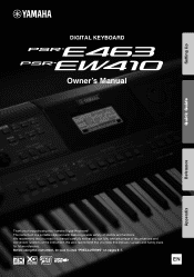 Yamaha PSR-EW410 PSR-E463 PSR-EW410 Owners Manual