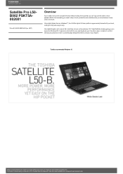 Toshiba Satellite L50 PSKT5A-002001 Detailed Specs for Satellite L50 PSKT5A-002001 AU/NZ; English