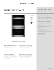 Frigidaire FFET2726TS Product Specifications Sheet