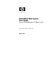 HP BladeSystem bc2500 Embedded Web System User Guide for the HP BladeSystem PC Blade Switch